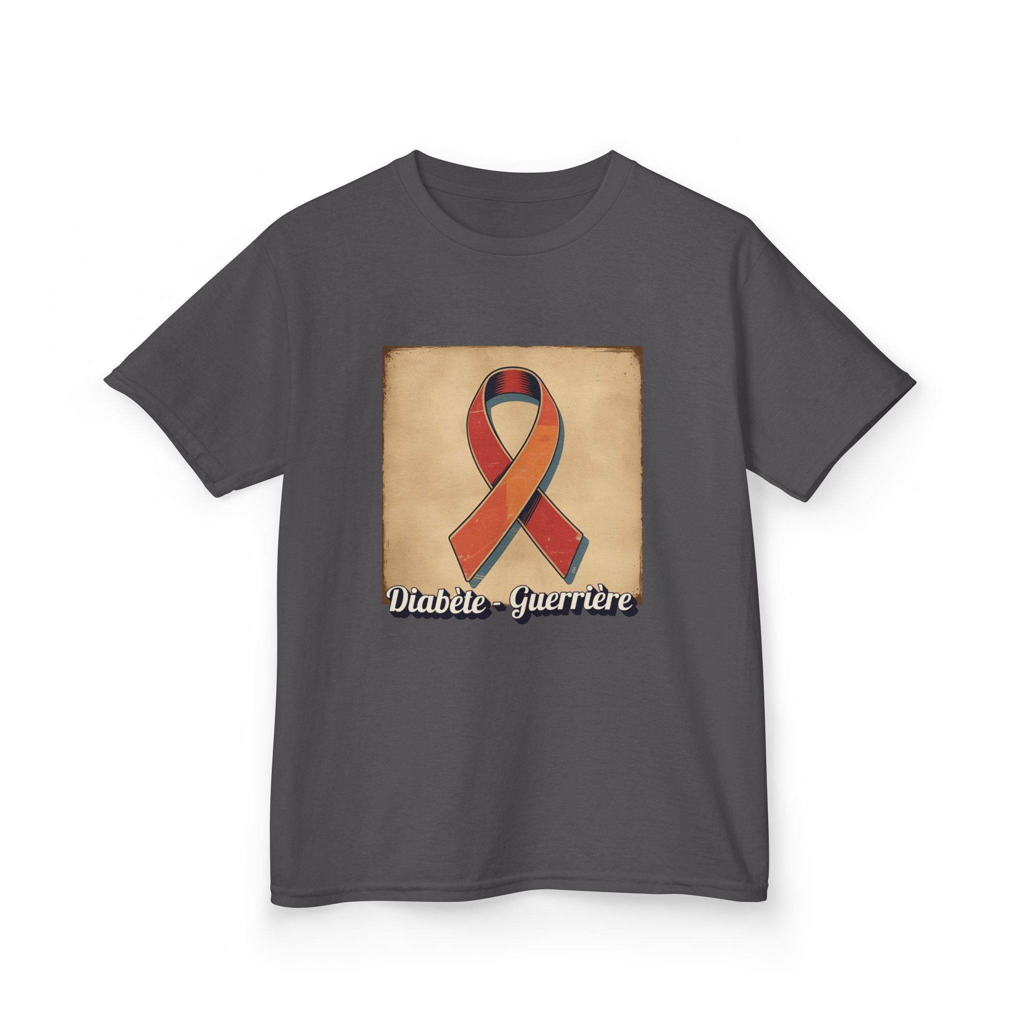 The Diabuddies Store Diabetes Warrior, Retro Look (French / Guerrière) - Kids Tee Diabetes Warrior, Retro Look (French / Guerrière) - Kids Tee: Let your young one show off their strength and style with our "Diabète - Guerrière" Retro Look French Kids Tee!