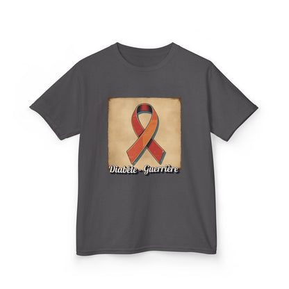 The Diabuddies Store Diabetes Warrior, Retro Look (French / Guerrière) - Kids Tee Diabetes Warrior, Retro Look (French / Guerrière) - Kids Tee: Let your young one show off their strength and style with our "Diabète - Guerrière" Retro Look French Kids Tee!