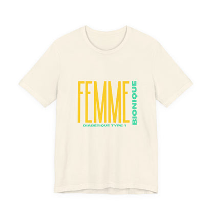 The Diabuddies Store Bionic Woman (French) - Unisex Tee Bionic Woman (French) - Unisex Tee: Unleash your inner Bionic strength! This Unisex Tee is a powerful statement of resilience, strength, and modern-day heroism for anyone living with Type 1 Diabetes.
