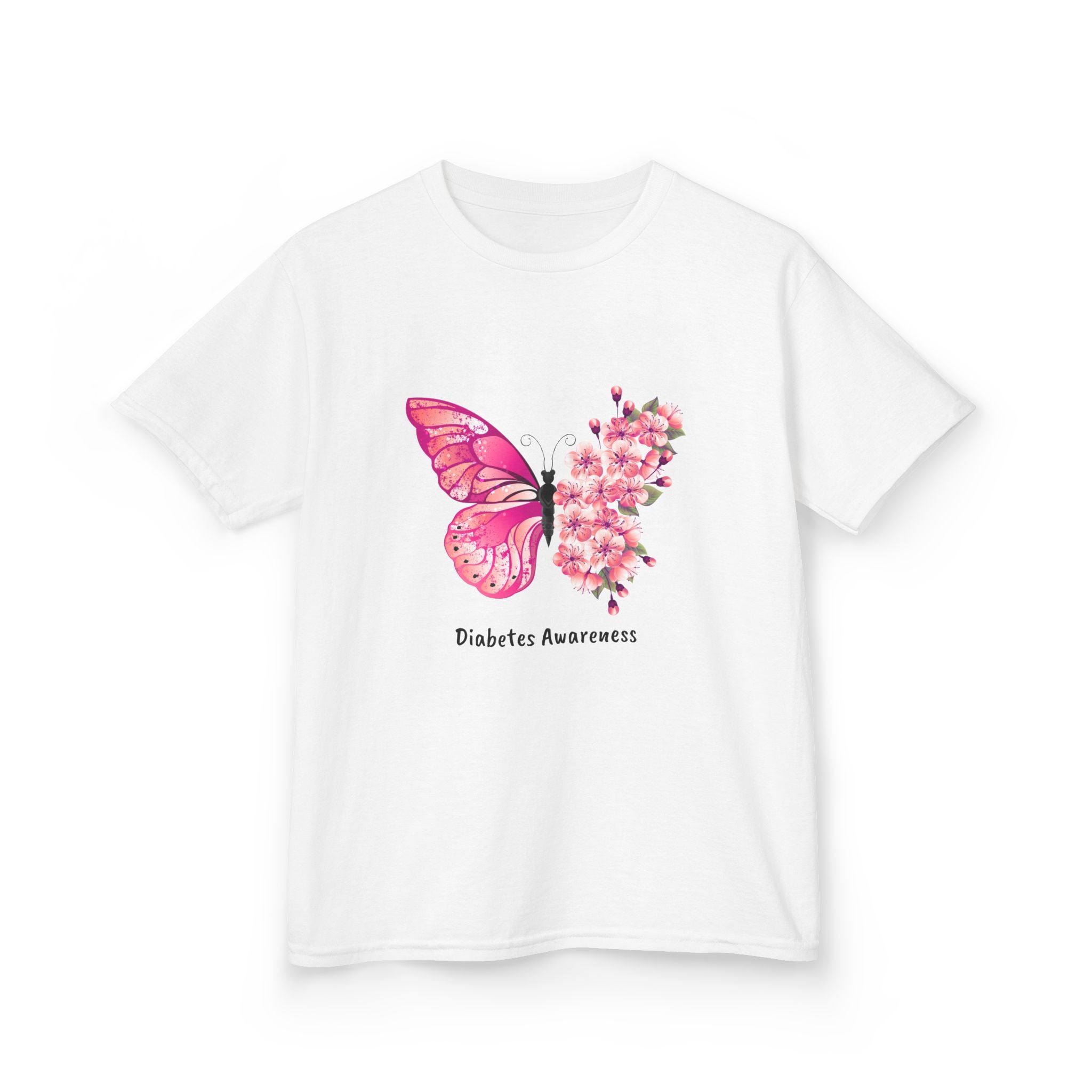 Pink Butterfly & Flowers - Kids Tee The Diabuddies Store T-Shirts $19.22