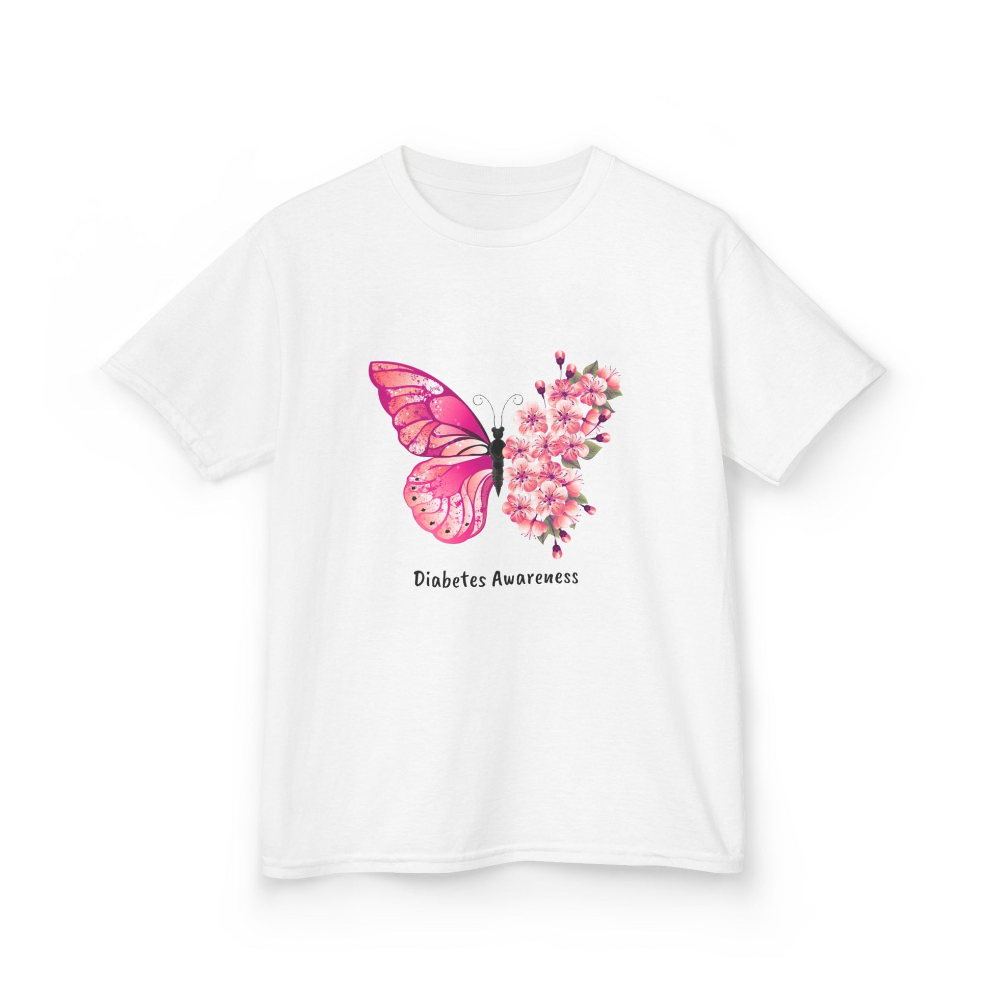 Pink Butterfly & Flowers - Kids Tee The Diabuddies Store T-Shirts $19.22