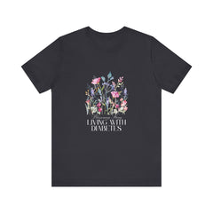 The Diabuddies Store Blossoming Strong, Living with Diabetes. - Unisex Tee Blossoming Strong, Living with Diabetes. - Unisex Tee: Wear your strength proudly! Our "Blossoming Strong, Living with Diabetes" Unisex Tee is a beautiful reminder of your inner po