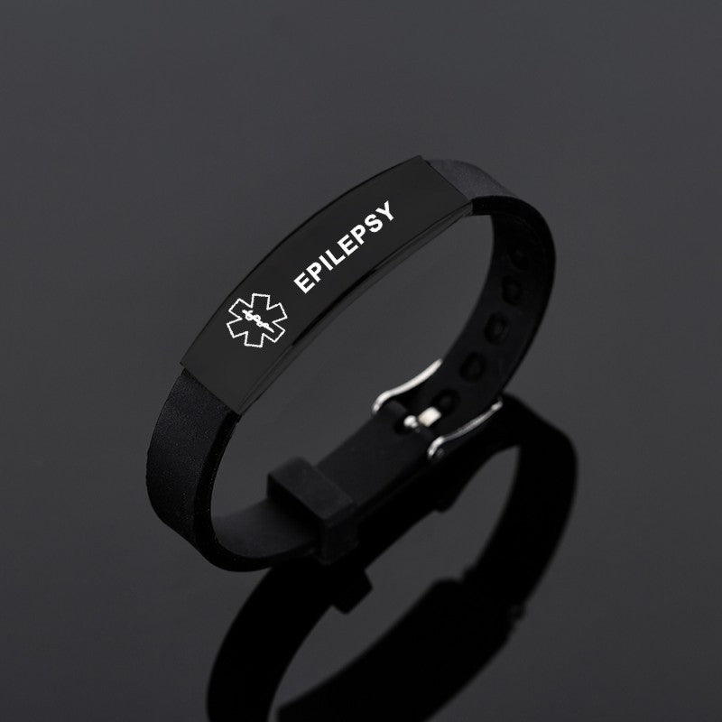 Black Stainless Steel Medical Alert ID Bracelet The Diabuddies Store Uncategorized $11.99