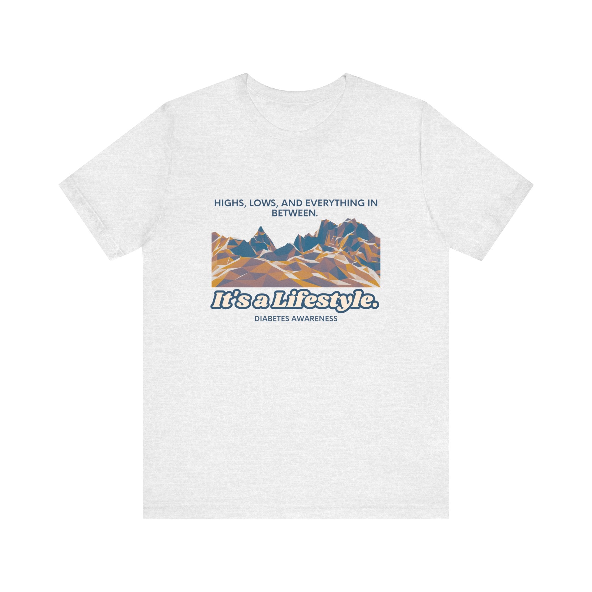 The Diabuddies Store Highs, Lows, and Everything in Between - Unisex Tee Life's a rollercoaster, and this tee gets it! Our "Highs, Lows, and Everything in Between" shirt is for anyone who embraces the wild ride of life, with all its ups, downs, and unexpe