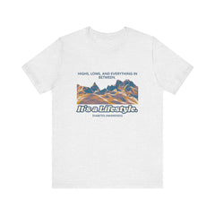 The Diabuddies Store Highs, Lows, and Everything in Between - Unisex Tee Life's a rollercoaster, and this tee gets it! Our "Highs, Lows, and Everything in Between" shirt is for anyone who embraces the wild ride of life, with all its ups, downs, and unexpe
