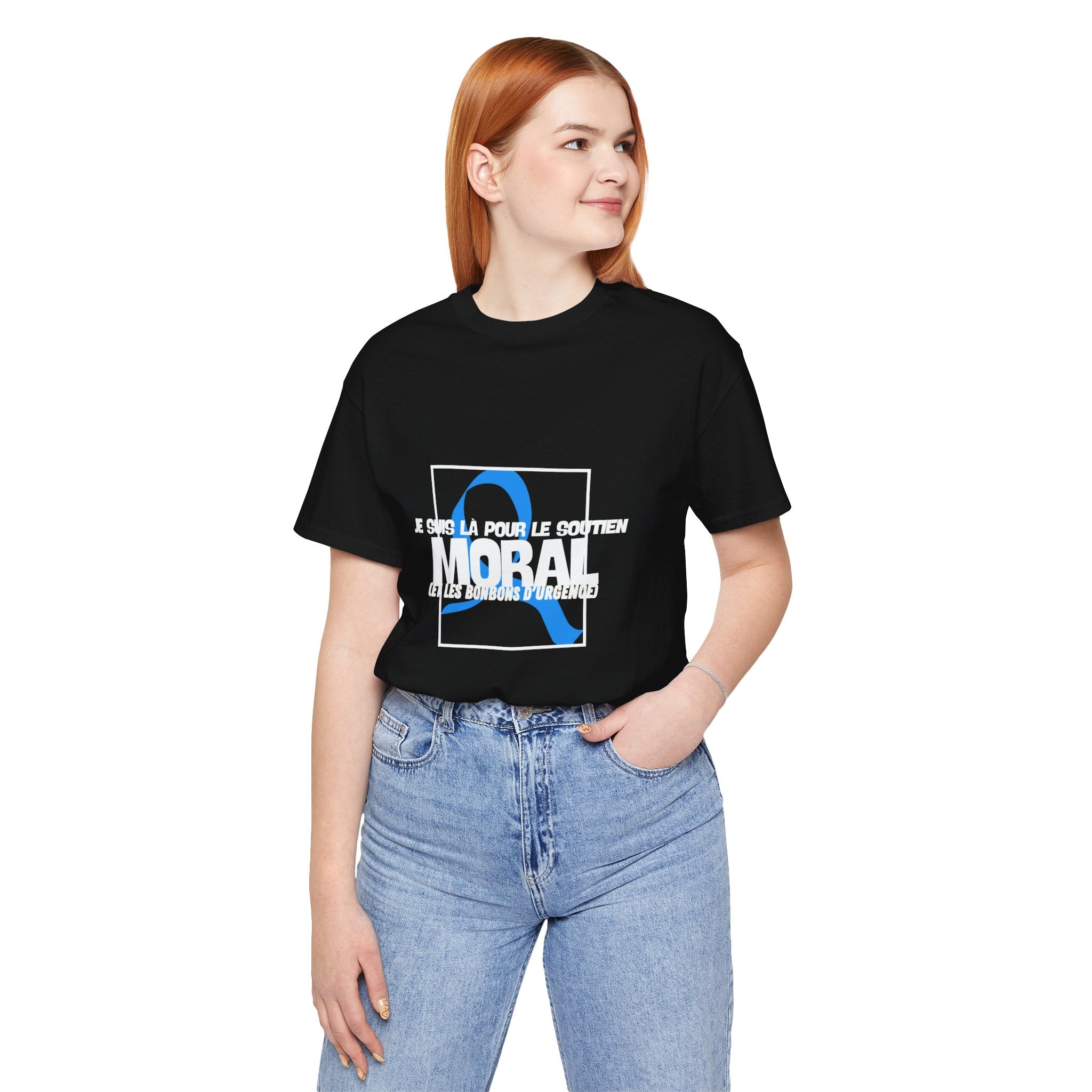 The Diabuddies Store Moral Support and Emergency Candy (French) - Unisex Tee Moral Support and Emergency Candy (French) - Unisex Tee: Being a friend to someone with diabetes means being ready for anything – from offering a listening ear to, well, having s