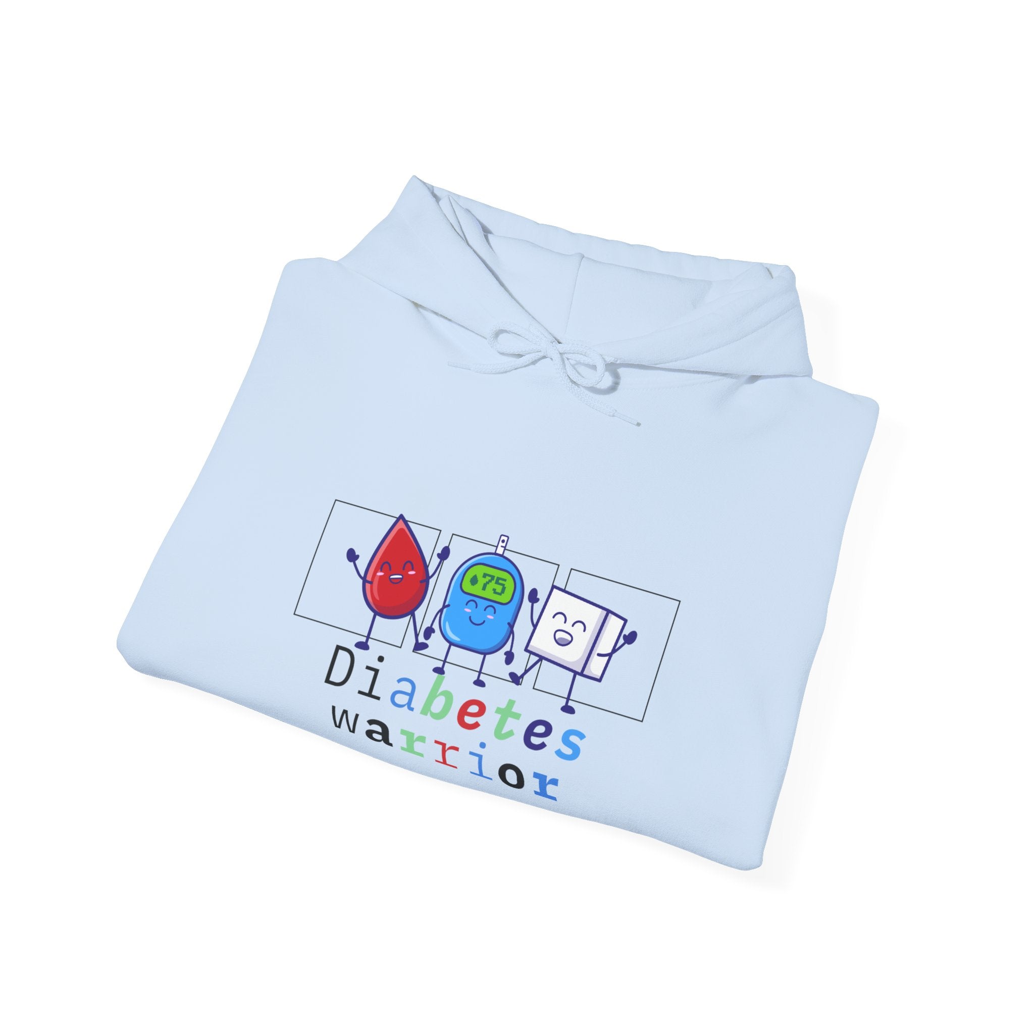 The Diabuddies Store Diabetes Warrior (w/Icons) - Unisex Hoodie Diabetes Warrior (w/Icons) - Unisex Hoodie: Unleash the hero within! This dynamic and cozy "Diabetes Warrior (w/Icons)" Unisex Hoodie celebrates the incredible strength and resilience of thos