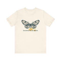 Green Butterfly & Flowers (French) Unisex Tee The Diabuddies Store T-Shirts $22.38