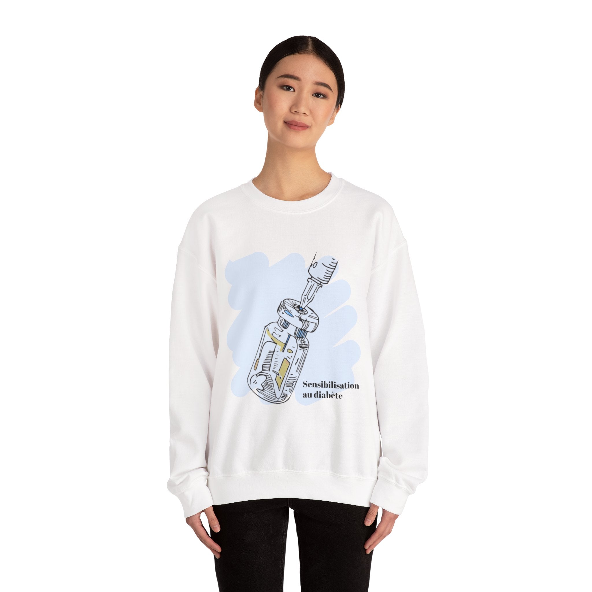 Insulin Vial Diabetes Awareness (French) Sweatshirt The Diabuddies Store Sweatshirts $32.95