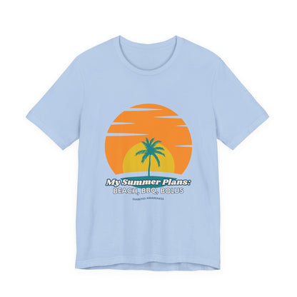 The Diabuddies Store My Summer Plans: Beach, BBQ, Bolus - Unisex Tee My Summer Plans: Beach, BBQ, Bolus - Unisex Tee: Sunshine, good times, and keeping those blood sugars in check! Our T-shirt is the perfect wear for anyone balancing summer fun with diabe