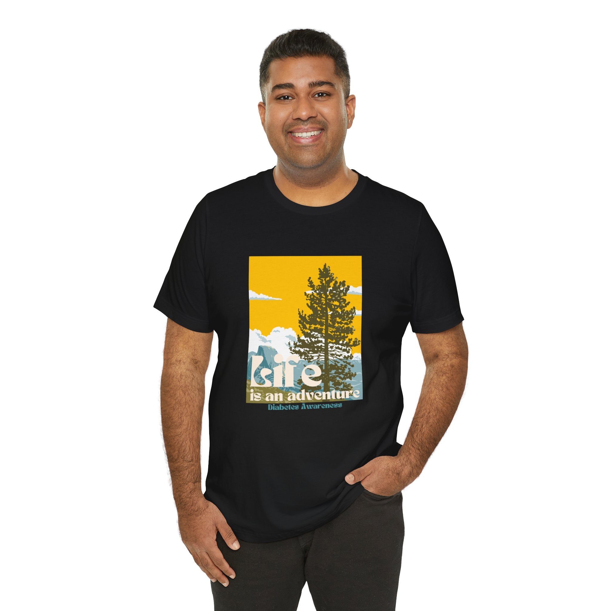 The Diabuddies Store Life is an Adventure, Nature - Unisex Tee Life is an Adventure, Nature - Unisex Tee: Embrace the call of the wild with our "Life is an adventure" Unisex Tee. This shirt is for anyone who finds their soul in the great outdoors, from mo