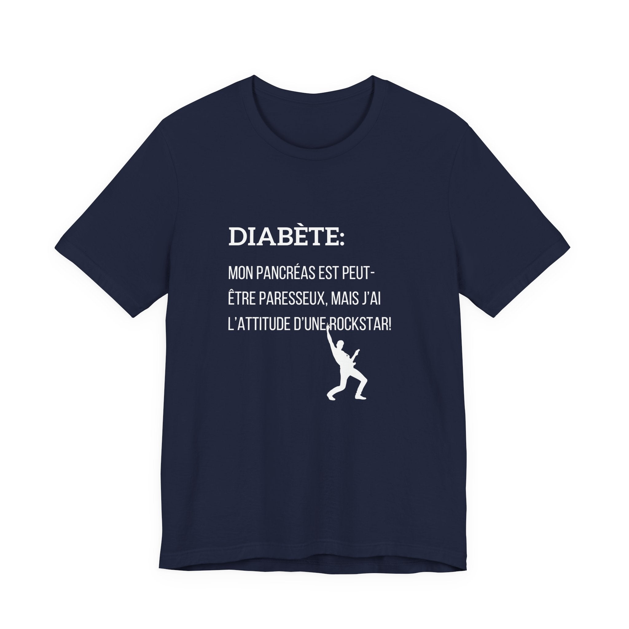 Lazy Pancreas, Rockstar Attitude (French) - Unisex Tee The Diabuddies Store T-Shirts $22.50