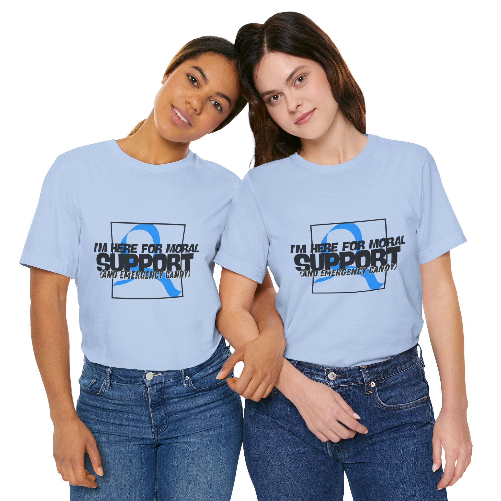 The Diabuddies Store Moral Support and Emergency Candy - Unisex Tee Moral Support and Emergency Candy - Unisex Tee: Being a friend to someone with diabetes means being ready for anything – from offering a listening ear to, well, having some emergency cand