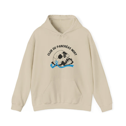 Skull & Blue Ribbon Dead Pancreas Club (French) Hoodie The Diabuddies Store Hoodies $32.41