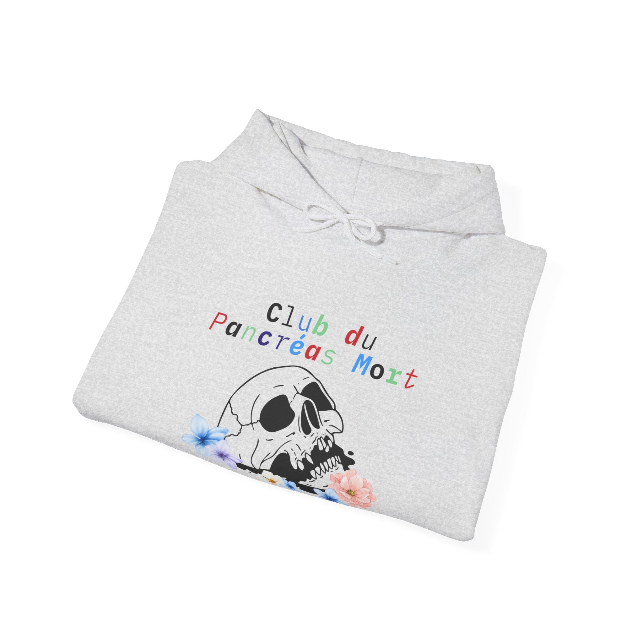 Skull & Flowers, Dead Pancreas Club (French) - Unisex Hoodie The Diabuddies Store Hoodies $32.41