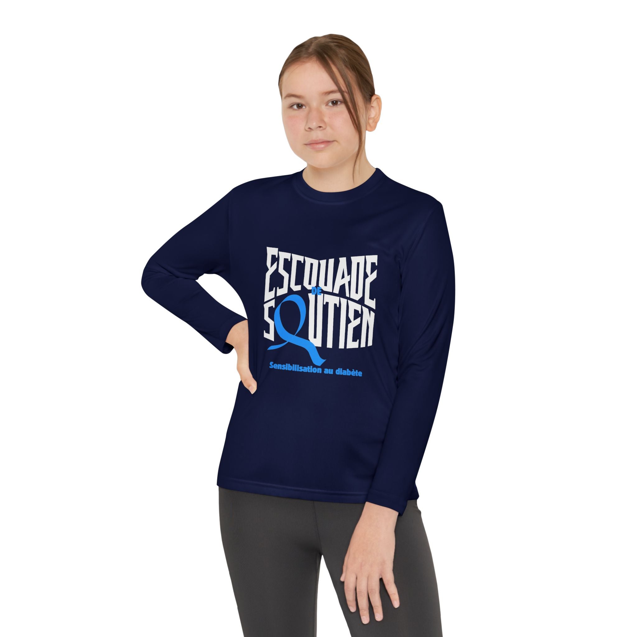 The Diabuddies Store Diabetes Support Squad (French) - Long-sleeved Youth Tee Diabetes Support Squad (French) - Long-sleeved Youth Tee: Unite against diabetes with the Diabetes Support Squad Kids' Tee! This super-soft long-sleeved Tee is perfect for littl