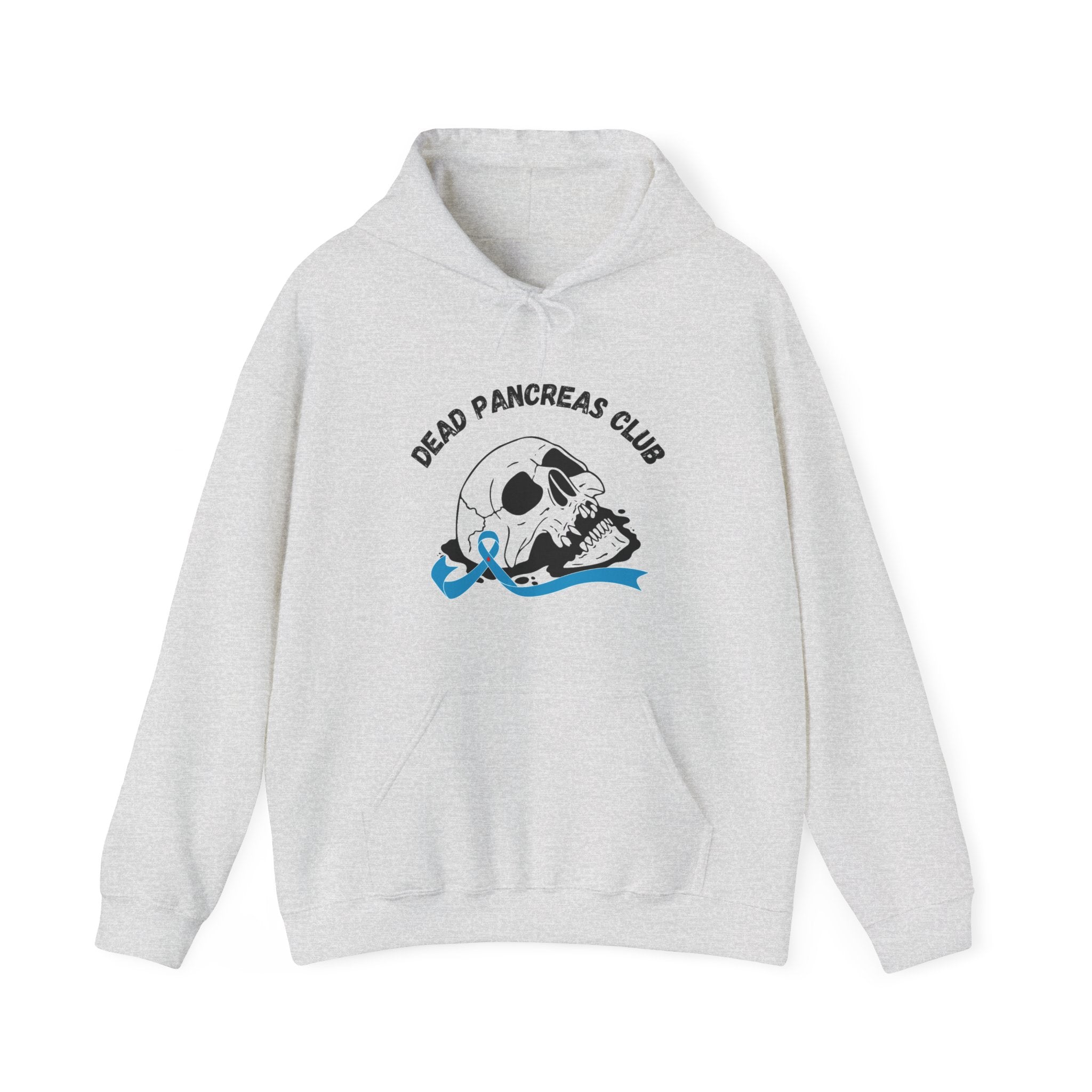 The Diabuddies Store Skull & Blue Ribbon, Dead Pancreas Club - Unisex Hoodie Skull & Blue Ribbon, Dead Pancreas Club - Unisex Hoodie: Show strength & support! Unique design for bold diabetes awareness. Hoodie Hoodies $32.41