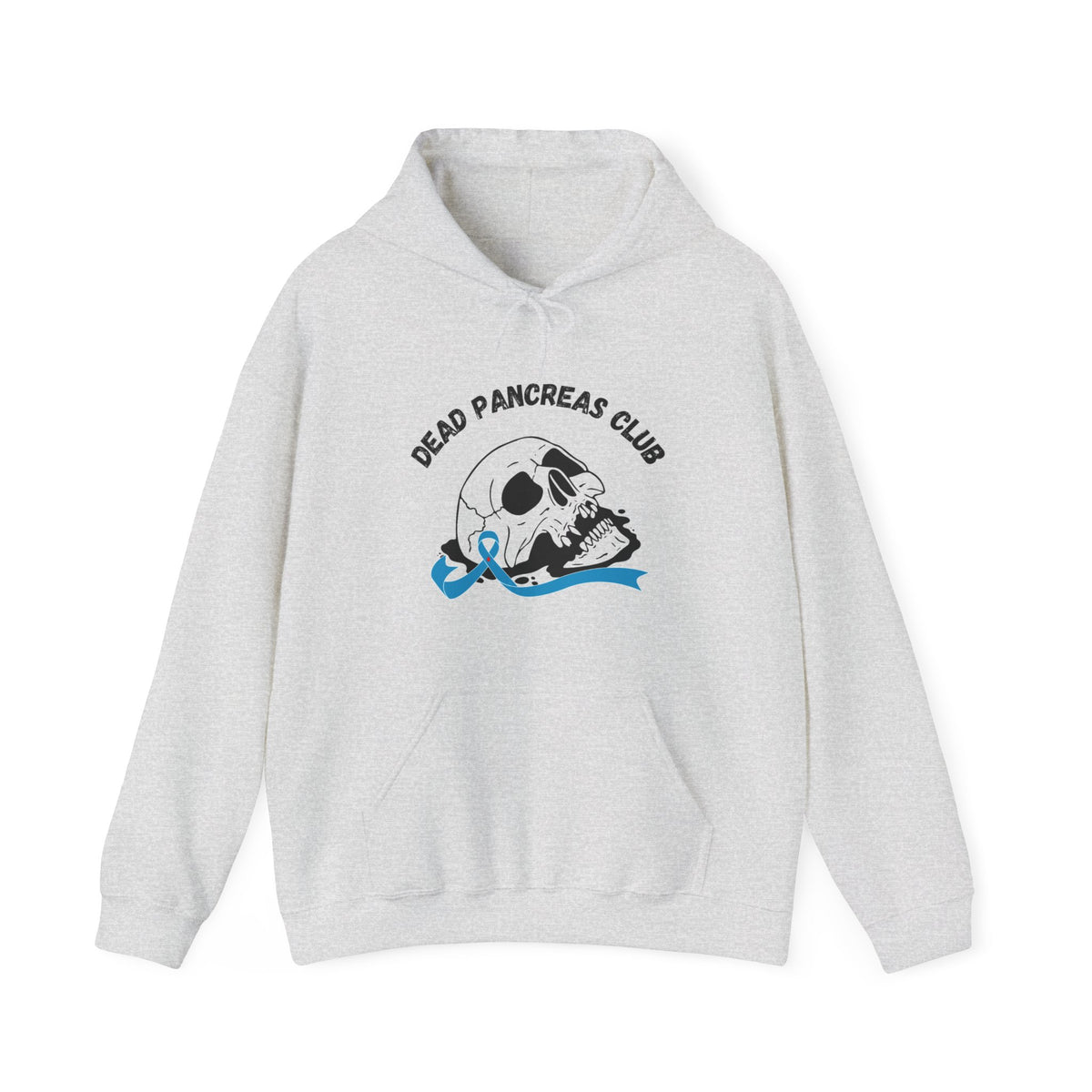 The Diabuddies Store Skull & Blue Ribbon, Dead Pancreas Club - Unisex Hoodie Skull & Blue Ribbon, Dead Pancreas Club - Unisex Hoodie: Show strength & support! Unique design for bold diabetes awareness. Hoodie Hoodies $32.41