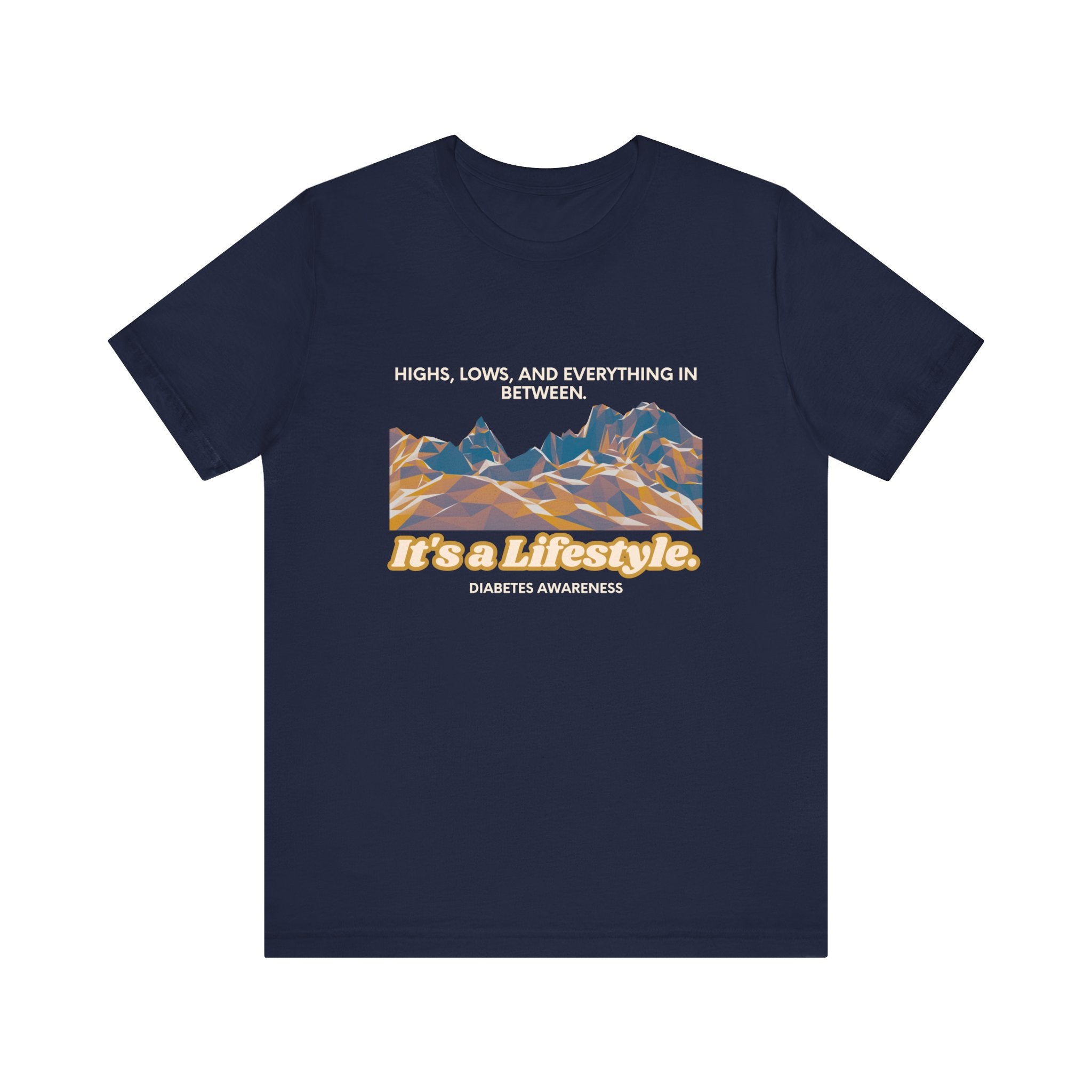 The Diabuddies Store Highs, Lows, and Everything in Between - Unisex Tee Life's a rollercoaster, and this tee gets it! Our "Highs, Lows, and Everything in Between" shirt is for anyone who embraces the wild ride of life, with all its ups, downs, and unexpe