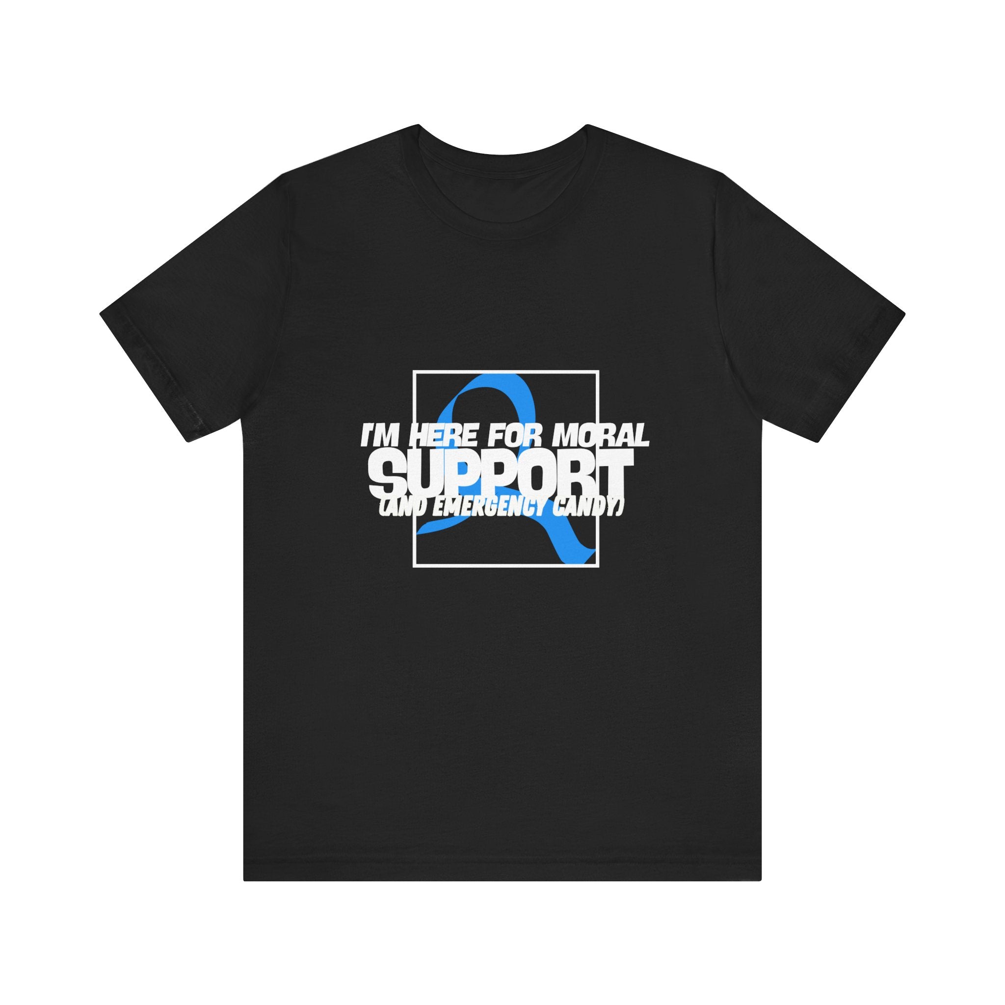 The Diabuddies Store Moral Support and Emergency Candy - Unisex Tee Moral Support and Emergency Candy - Unisex Tee: Being a friend to someone with diabetes means being ready for anything – from offering a listening ear to, well, having some emergency cand