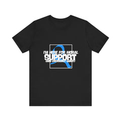 The Diabuddies Store Moral Support and Emergency Candy - Unisex Tee Moral Support and Emergency Candy - Unisex Tee: Being a friend to someone with diabetes means being ready for anything – from offering a listening ear to, well, having some emergency cand