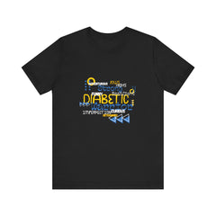 The Diabuddies Store Uplifted & Unleashed - Unisex Tee Uplifted & Unleashed - Unisex Tee: Embrace your strength, defy the odds. The "Uplifted & Unleashed" tee is more than just a shirt; it's a vibrant testament to the diabetic warrior within. Adorned with