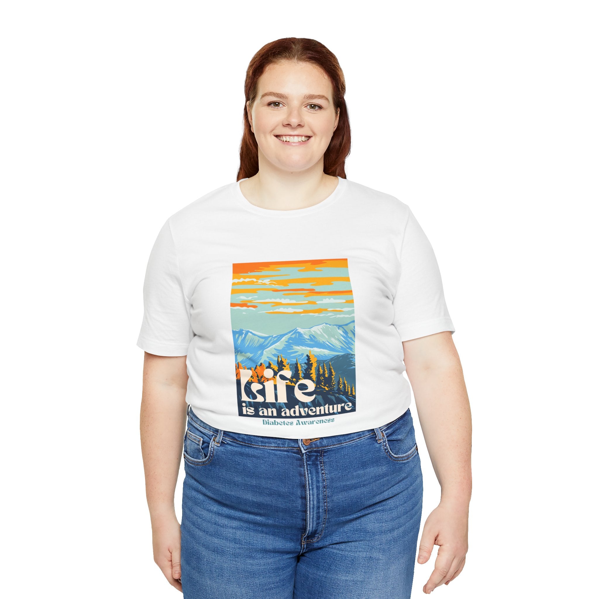 The Diabuddies Store Life is an Adventure, Mountains - Unisex Tee Life is an Adventure, Mountains - Unisex Tee: Soul in the outdoors? This tee's for you! Embrace nature's call, from peaks to trails. Your adventure starts here. T-Shirts $22.50
