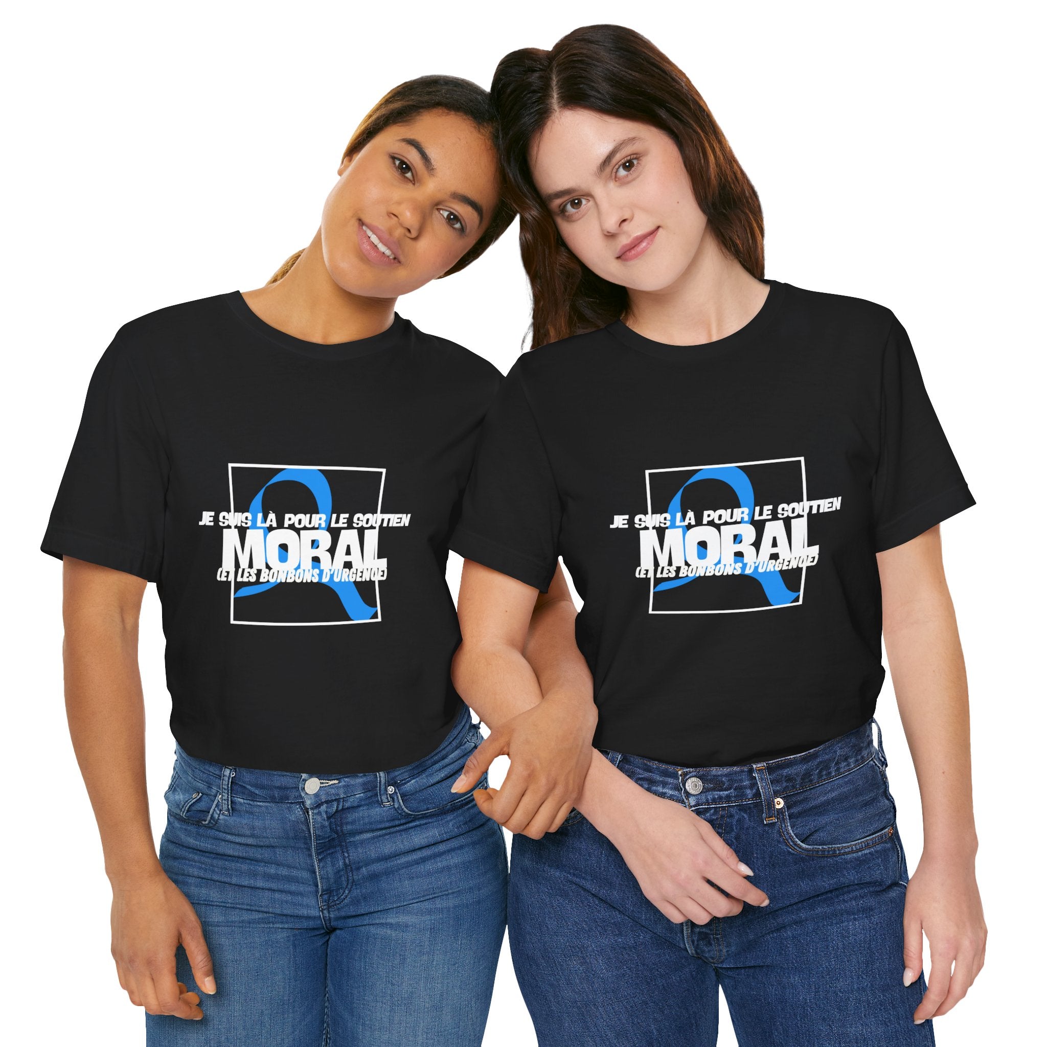 The Diabuddies Store Moral Support and Emergency Candy (French) - Unisex Tee Moral Support and Emergency Candy (French) - Unisex Tee: Being a friend to someone with diabetes means being ready for anything – from offering a listening ear to, well, having s