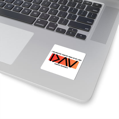 Kiss-Cut Stickers - I am greater than (red/orange) The Diabuddies Store Stickers & Sticker Machines $2.42