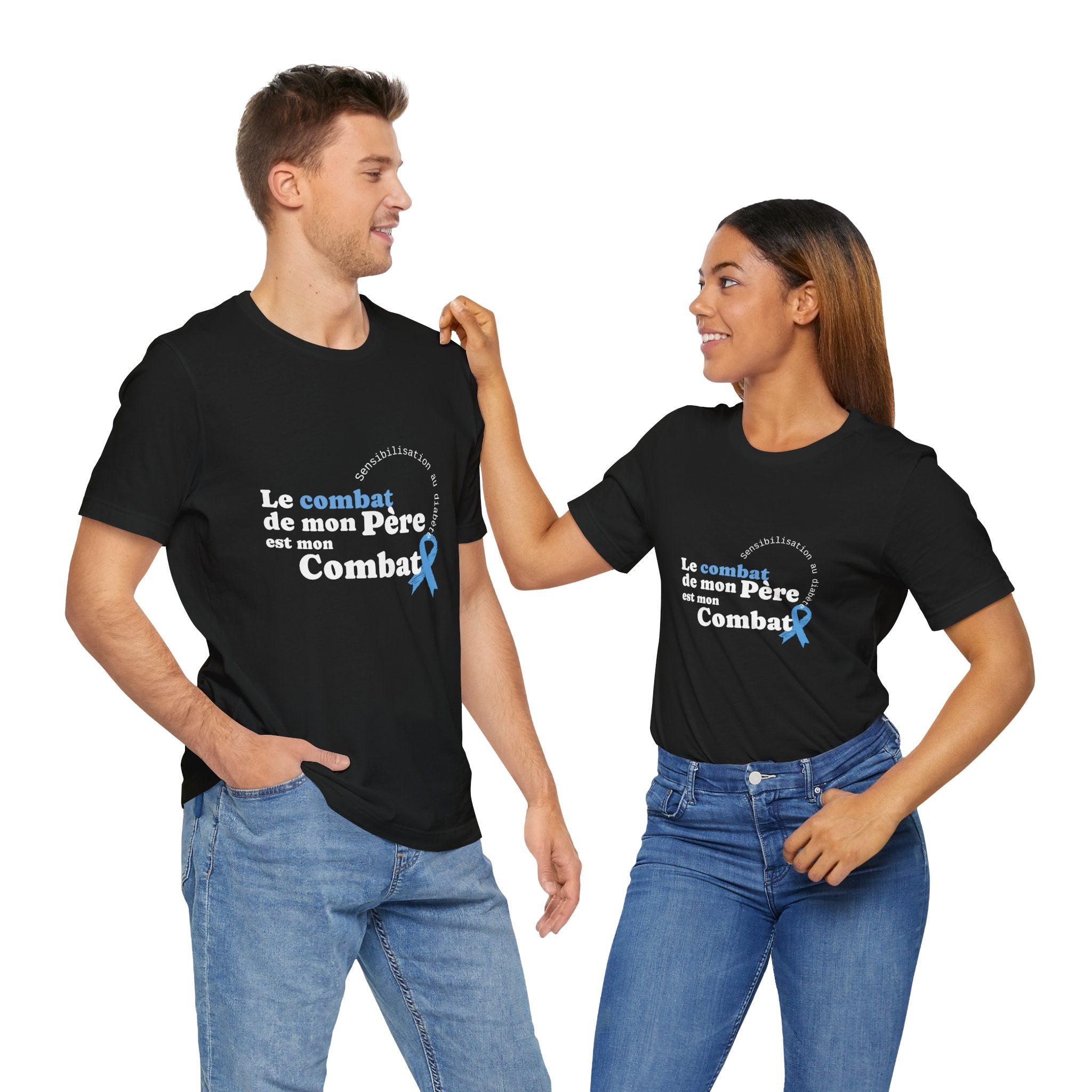 My Dad's Fight is my Fight (French) - Unisex Tee The Diabuddies Store T-Shirts $22.50