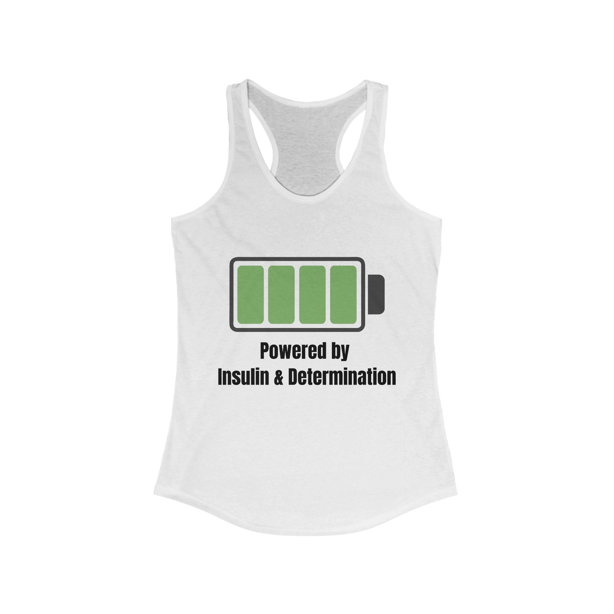 The Diabuddies Store Powered by Insulin - Racerback Tank Powered by Insulin - Racerback Tank: Wear your power with pride! Our Racerback Tank is a bold, comfortable statement of strength and gratitude. Tank Tops $19.96
