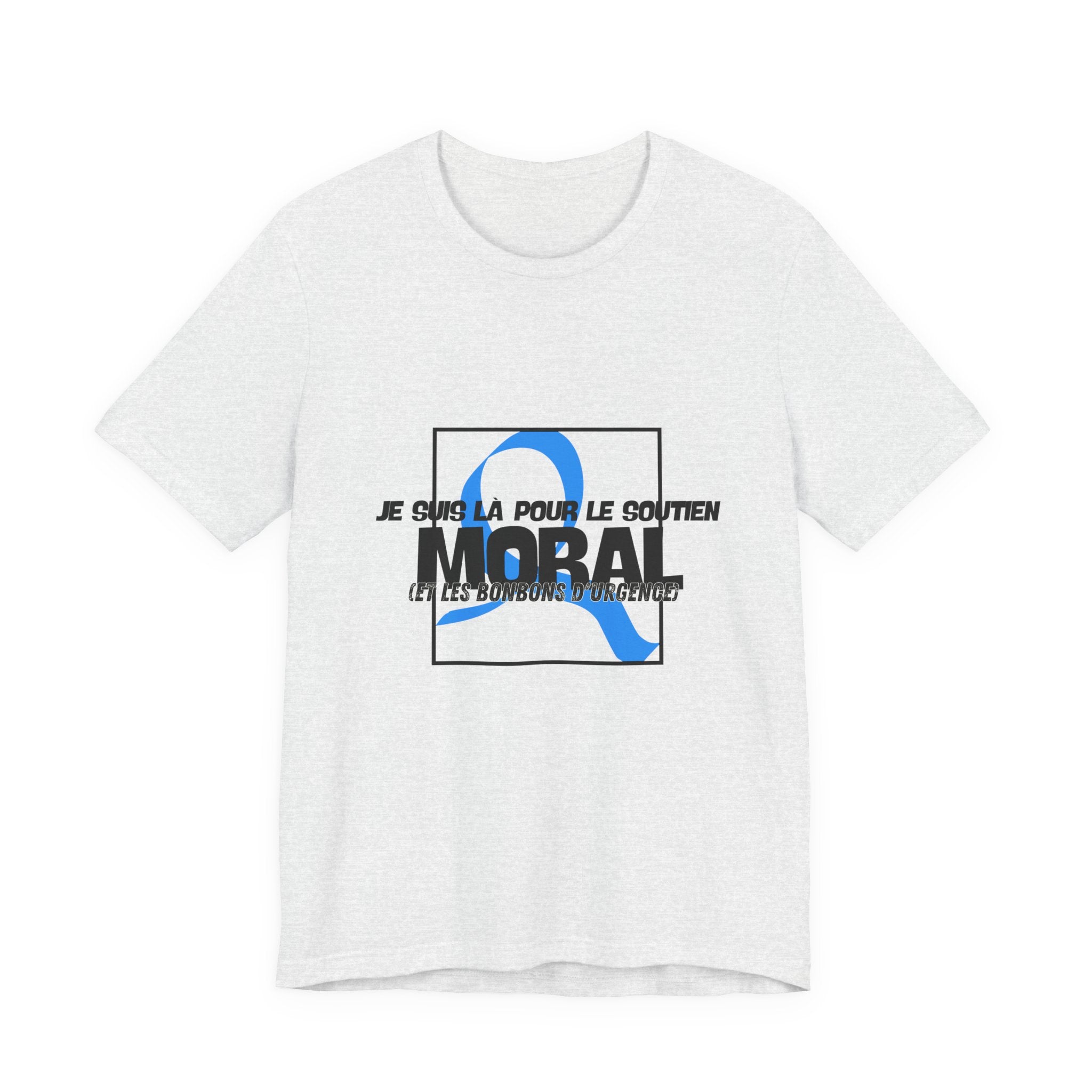 The Diabuddies Store Moral Support and Emergency Candy (French) - Unisex Tee Moral Support and Emergency Candy (French) - Unisex Tee: Being a friend to someone with diabetes means being ready for anything – from offering a listening ear to, well, having s