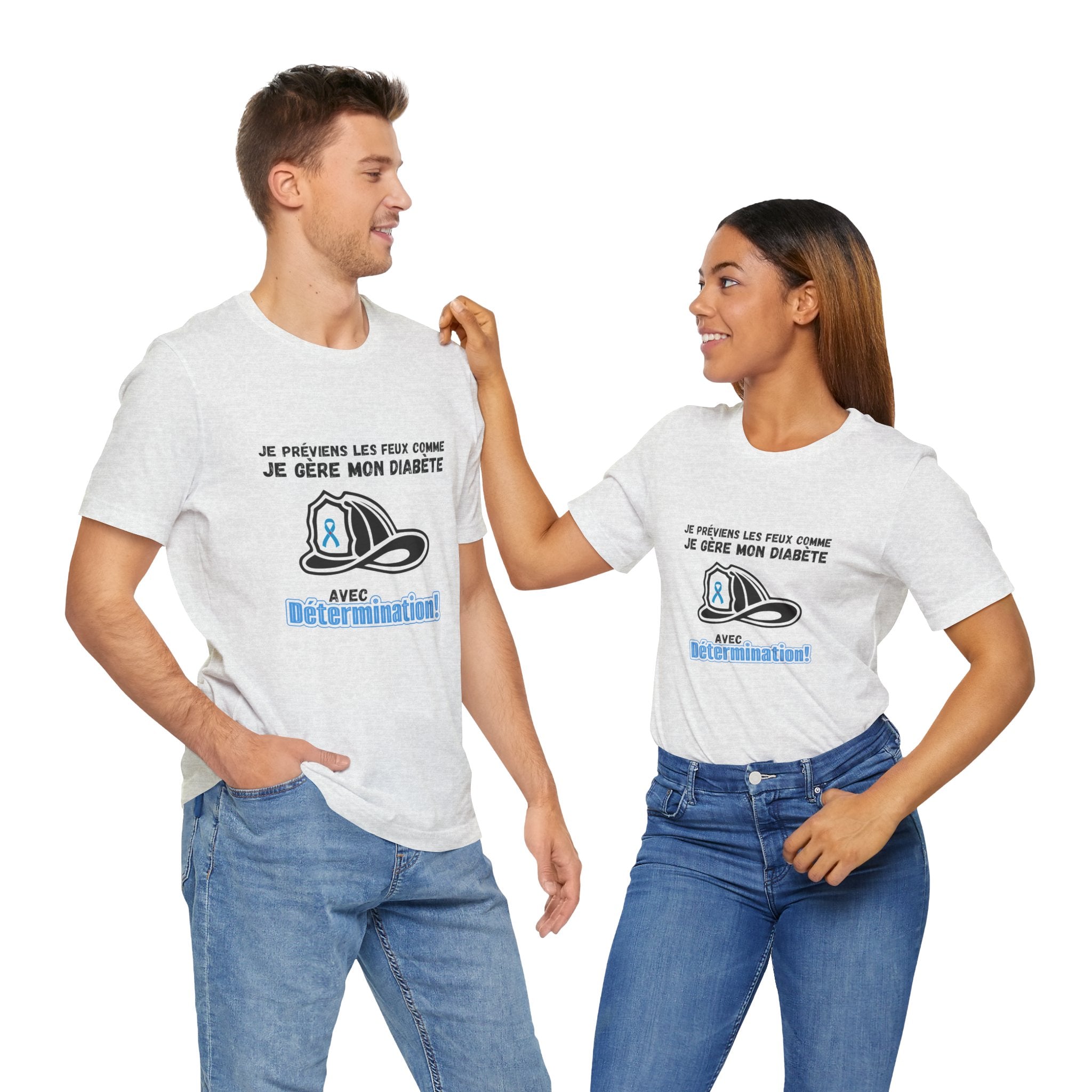 The Diabuddies Store Diabetes & Fire Prevention (French) - Unisex Tee Diabetes & Fire Prevention (French) - Unisex Tee: For the unsung heroes who dedicate their lives to keeping communities safe, while diligently managing their own health. Our Tee is desi