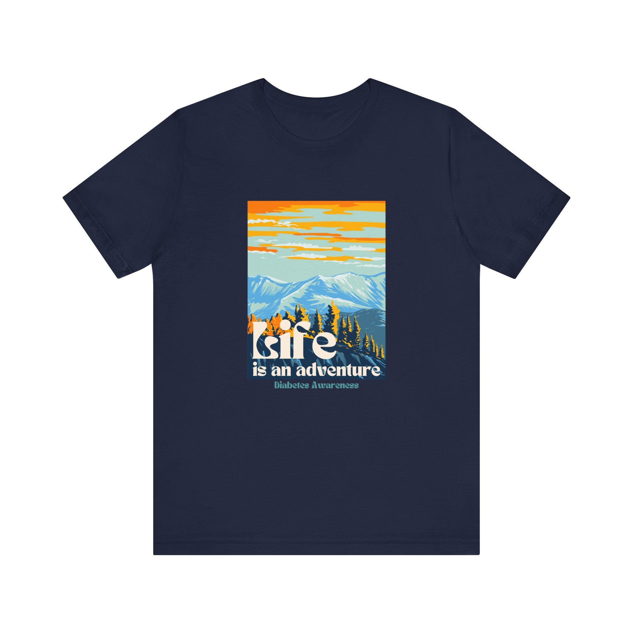 The Diabuddies Store Life is an Adventure, Mountains - Unisex Tee Life is an Adventure, Mountains - Unisex Tee: Soul in the outdoors? This tee's for you! Embrace nature's call, from peaks to trails. Your adventure starts here. T-Shirts $30.27