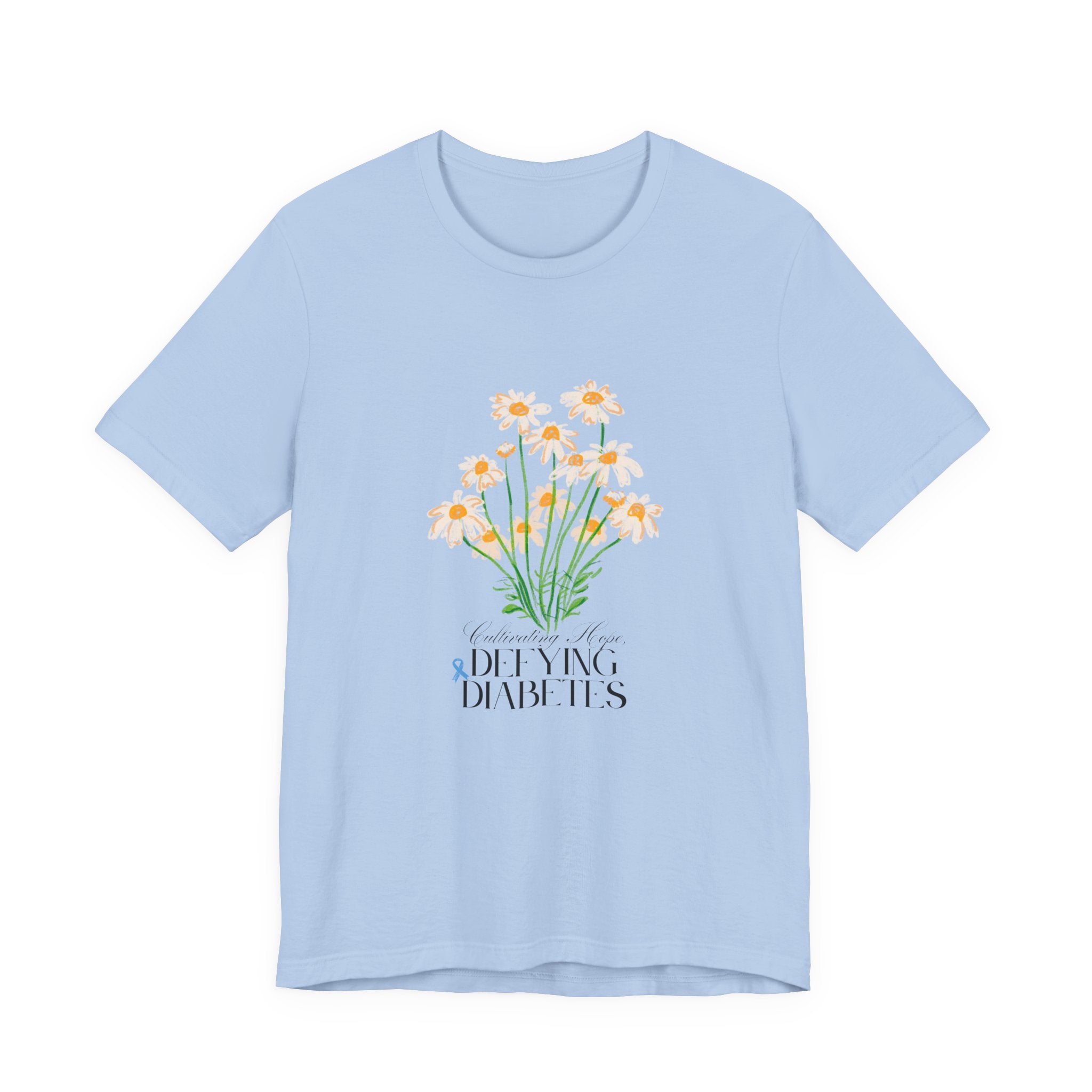 The Diabuddies Store Cultivating Hope, Defying Diabetes - Unisex Tee Cultivating Hope, Defying Diabetes - Unisex Tee: Wear your message of strength! Our "Cultivating Hope, Defying Diabetes" Unisex Tee is more than just a comfortable shirt; it's a powerful