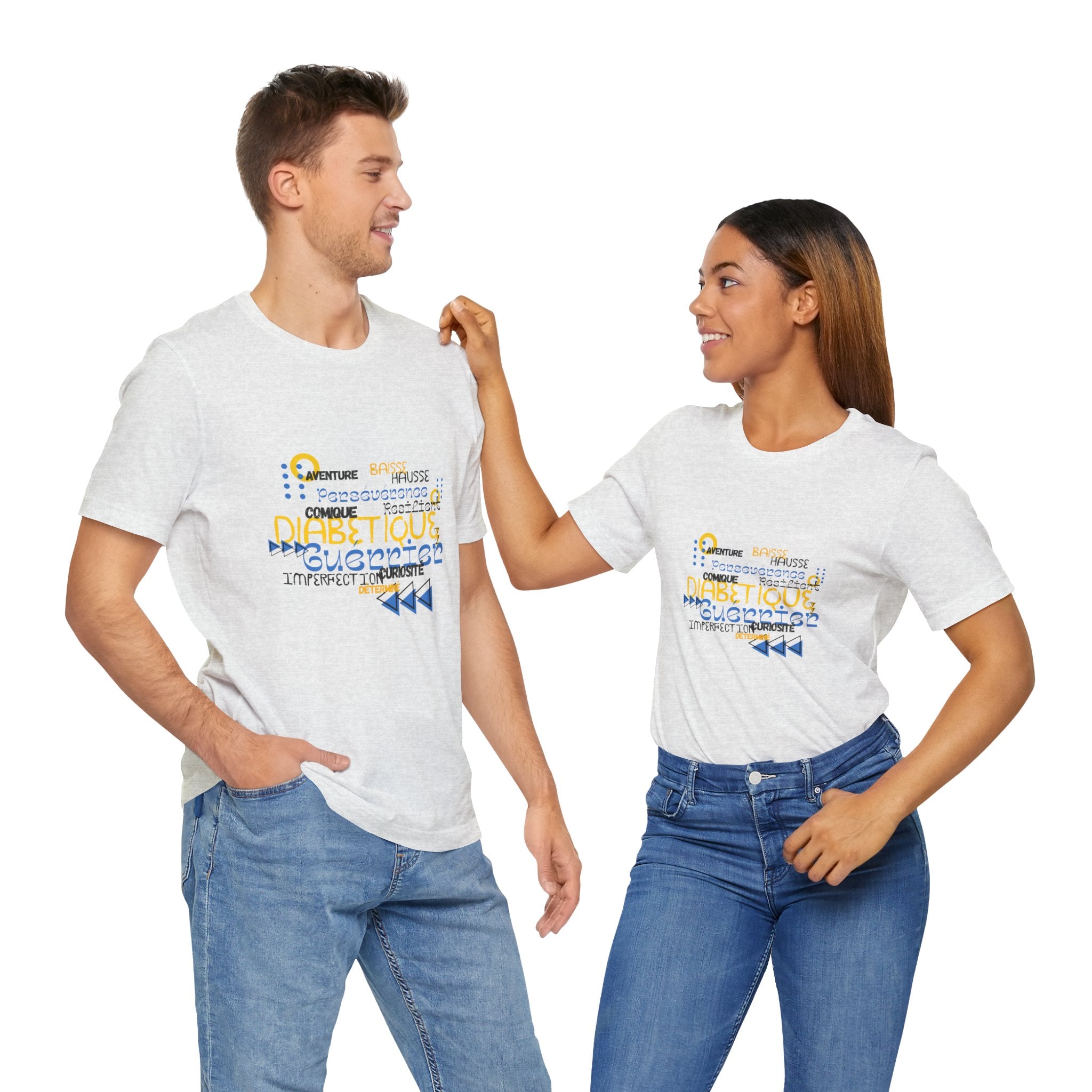 The Diabuddies Store Uplifted & Unleashed (French) - Unisex Tee Uplifted & Unleashed (French) - Unisex Tee: Embrace your strength, defy the odds. This tee is more than just a shirt; it's a vibrant testament to the diabetic warrior within. T-Shirts $22.50