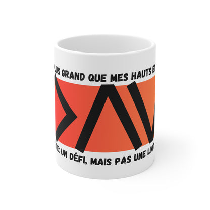 The Diabuddies Store Greater than (French/Orange) - Mug 11oz Greater than (French/Orange) - Mug 11oz: An inspirational mug that brings a daily reminder that you are greater than the highs and the lows during your coffee or tea routine. Perfect for anyone