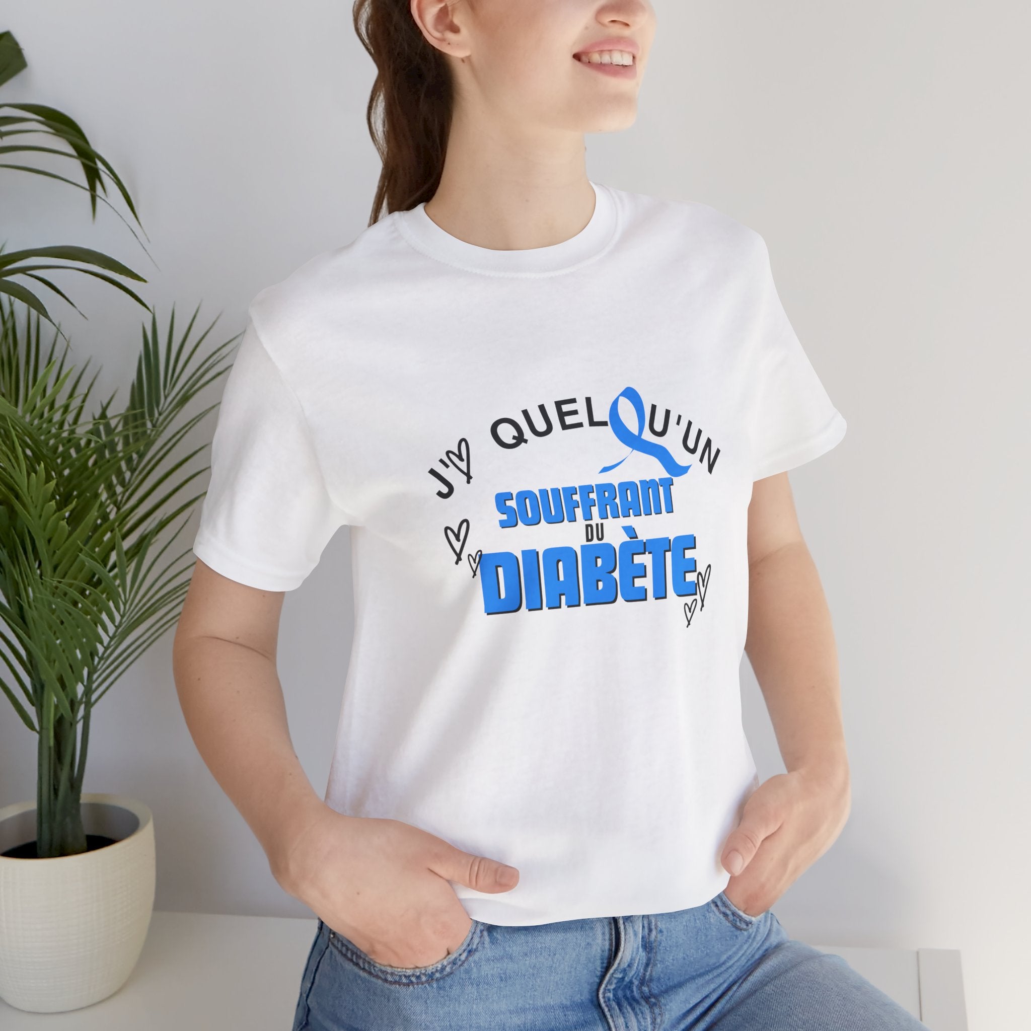 I Love Someone with Diabetes (French) - Unisex Tee The Diabuddies Store T-Shirts $22.50