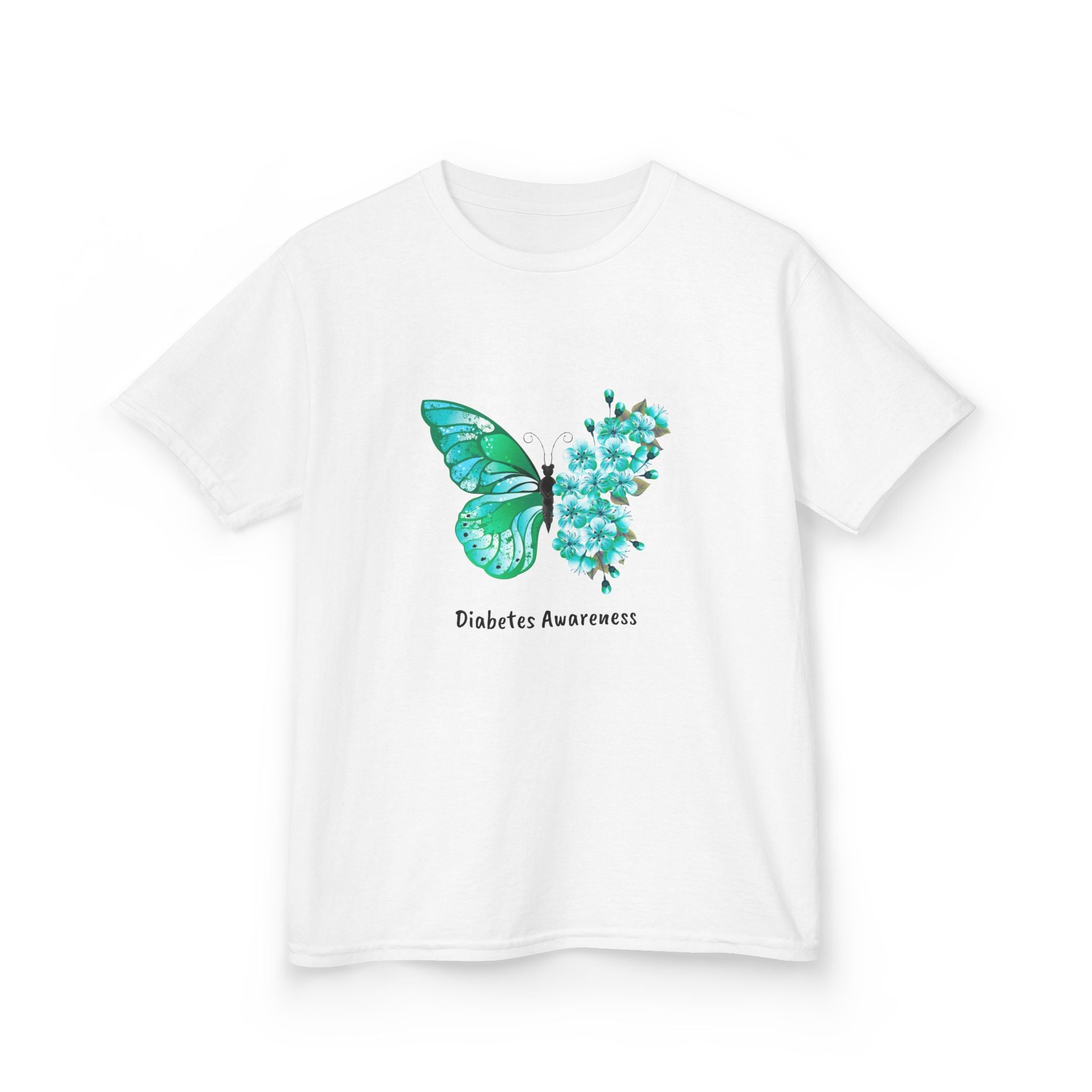 Green Butterfly & Flowers - Kids Tee The Diabuddies Store T-Shirts $19.22