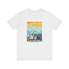 The Diabuddies Store Life is an Adventure, Mountains - Unisex Tee Life is an Adventure, Mountains - Unisex Tee: Soul in the outdoors? This tee's for you! Embrace nature's call, from peaks to trails. Your adventure starts here. T-Shirts $22.50