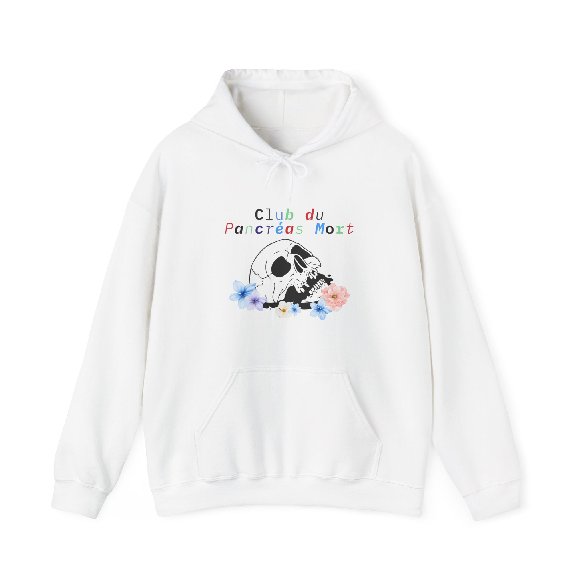 Skull & Flowers, Dead Pancreas Club (French) - Unisex Hoodie The Diabuddies Store Hoodies $32.41