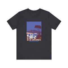 The Diabuddies Store Life is an Adventure, Ocean View - Unisex Tee Life is an Adventure, Ocean View - Unisex Tee: Embrace the call of the wild with our "Life is an adventure" Unisex Tee. This shirt is for anyone who finds their soul in the great outdoors,