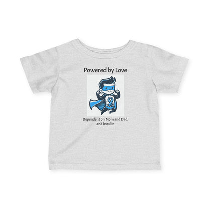 Superhero Powered by Love - Baby Tee The Diabuddies Store T-Shirts $17.82