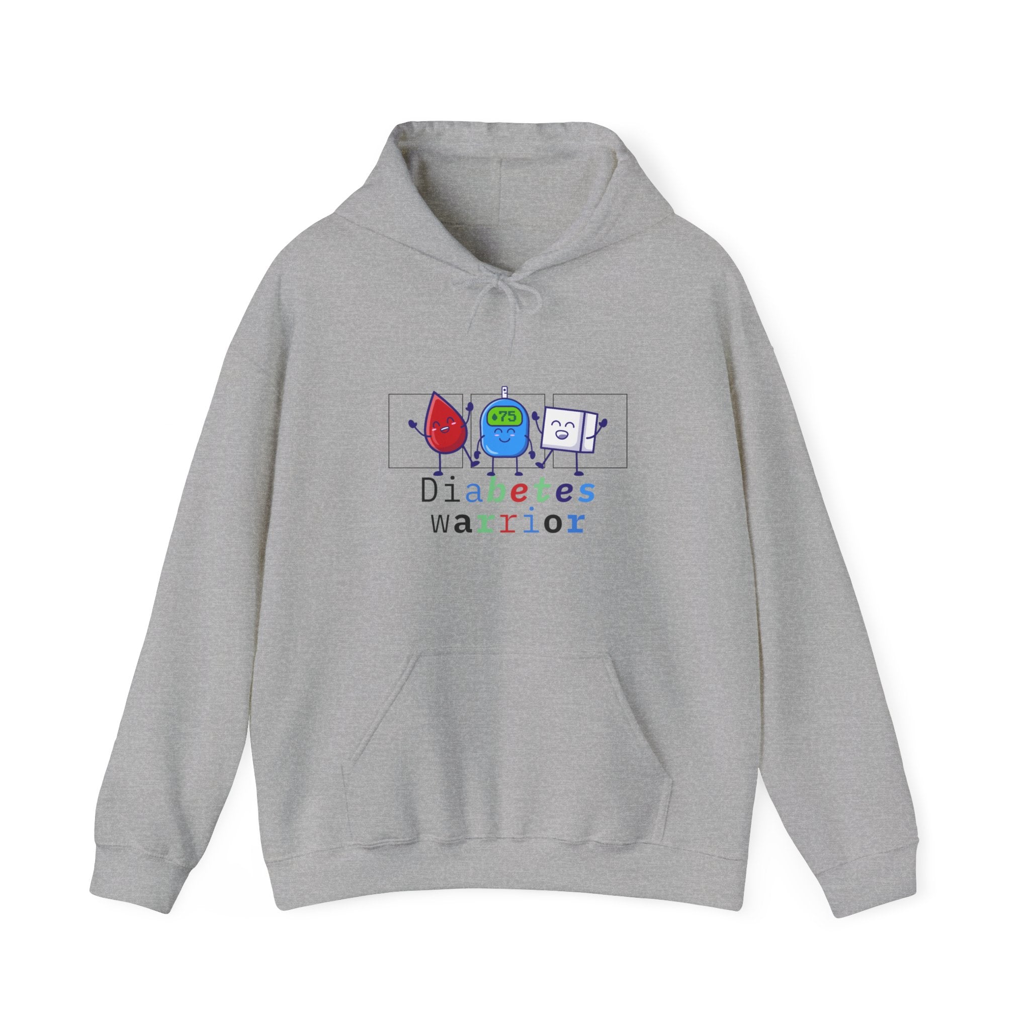 The Diabuddies Store Diabetes Warrior (w/Icons) - Unisex Hoodie Diabetes Warrior (w/Icons) - Unisex Hoodie: Unleash the hero within! This dynamic and cozy "Diabetes Warrior (w/Icons)" Unisex Hoodie celebrates the incredible strength and resilience of thos