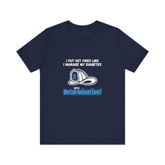 The Diabuddies Store Fight Fires & Diabetes with Determination - Unisex Tee Fight Fires & Diabetes with Determination - Unisex Tee: Brave flames, conquer diabetes. A tee for resilient heroes showing unwavering strength daily. T-Shirts $22.50