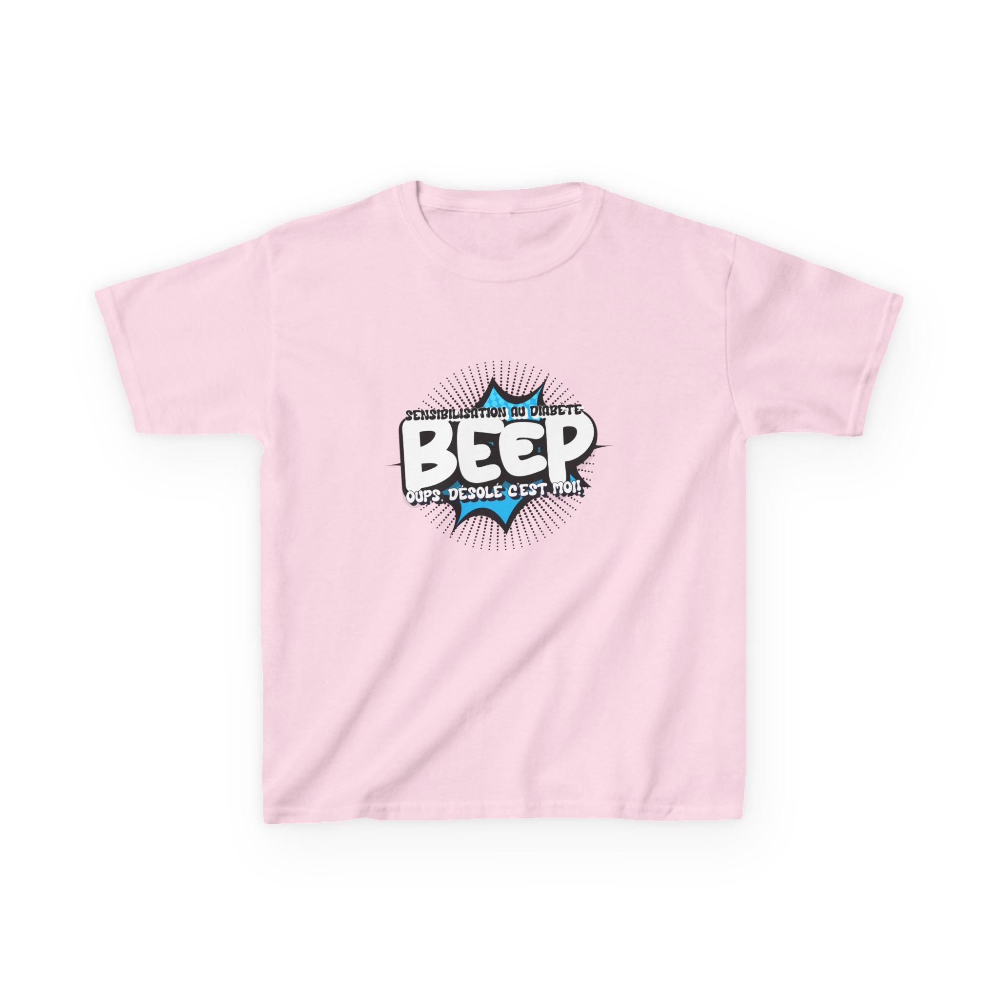The Diabuddies Store Beep Sorry that's me! (French) - Kids Tee Beep Sorry that's me! (French) - Kids Tee: This playful French tee is perfect for the little one who's full of energy and charm. The fun design features the word "beep" and the phrase "Désolé,