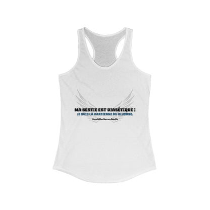 The Diabuddies Store My Bestie is Diabetic (French / Ma Bestie, Guardienne) - Racerback Tank My Bestie is Diabetic (French / Ma Bestie, Guardienne) - Racerback Tank: Celebrate your vital role! A proud declaration of your commitment and unique connection T
