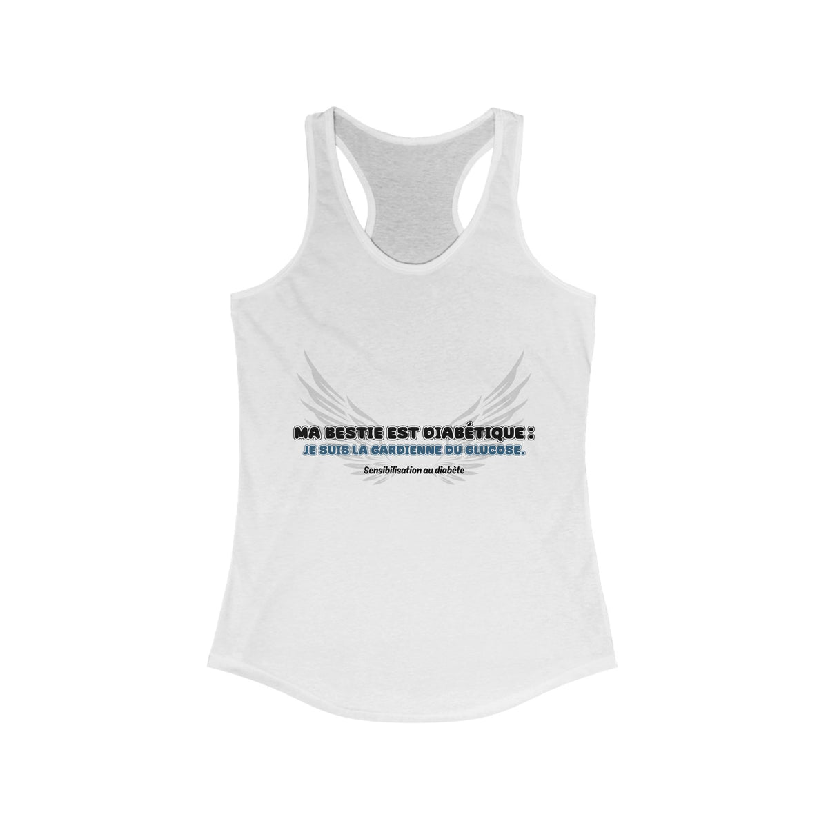 The Diabuddies Store My Bestie is Diabetic (French / Ma Bestie, Guardienne) - Racerback Tank My Bestie is Diabetic (French / Ma Bestie, Guardienne) - Racerback Tank: Celebrate your vital role! A proud declaration of your commitment and unique connection T