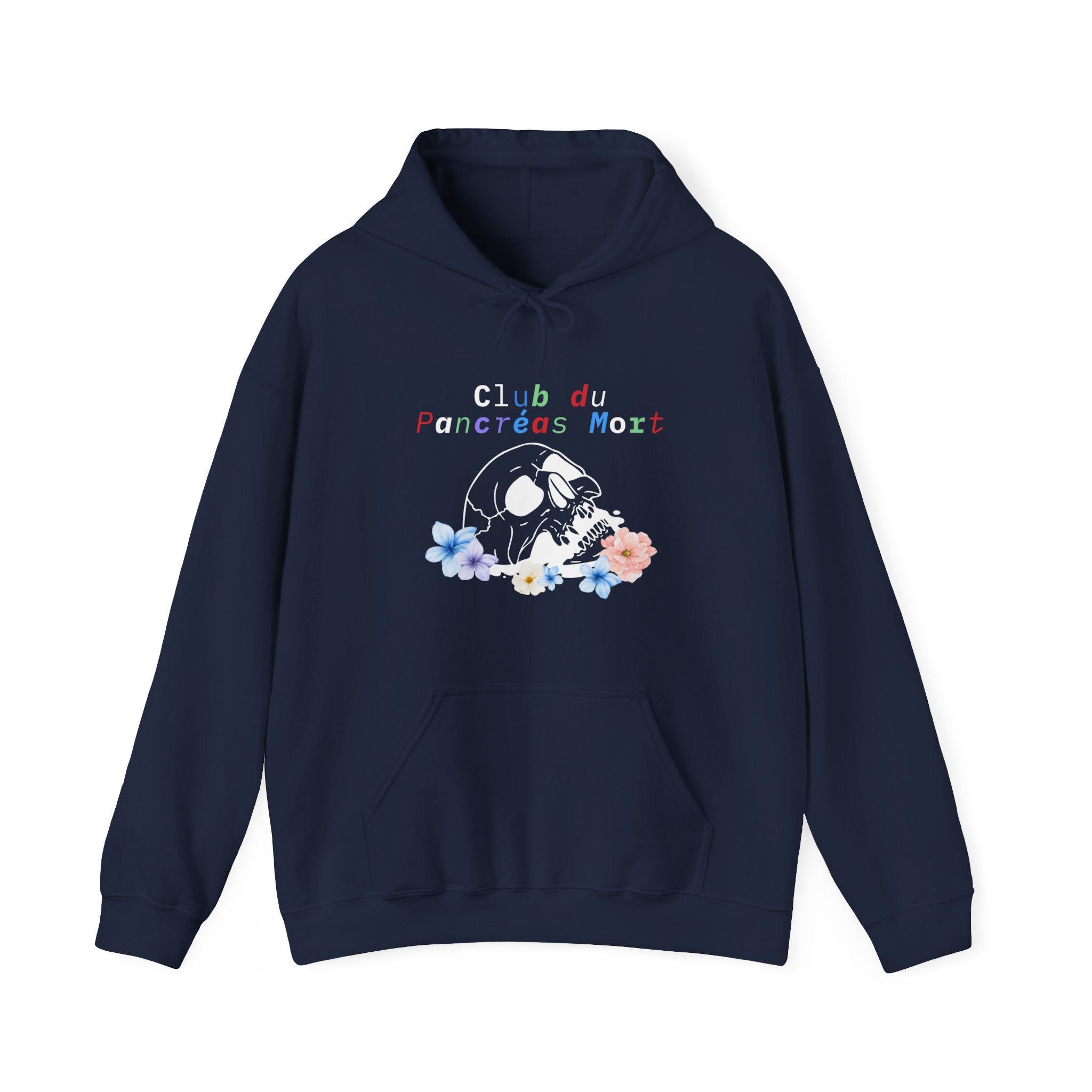 Skull & Flowers, Dead Pancreas Club (French) - Unisex Hoodie The Diabuddies Store Hoodies $37.82