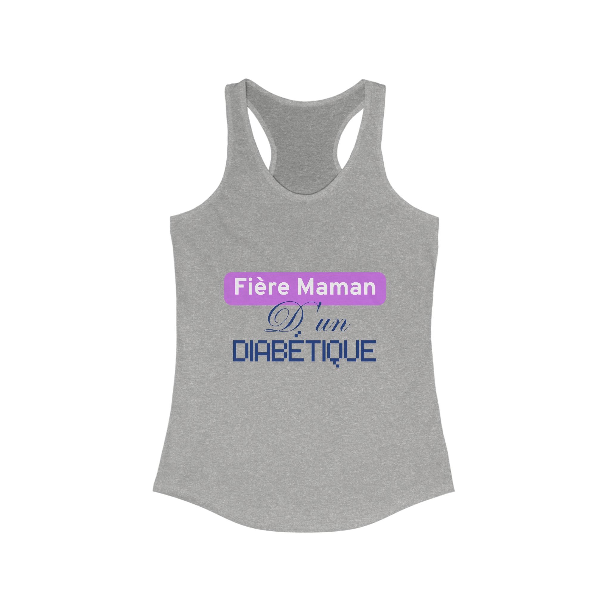 Proud Mom of a Diabetic (French / Son)- Racerback Tank The Diabuddies Store Tank Tops $19.96